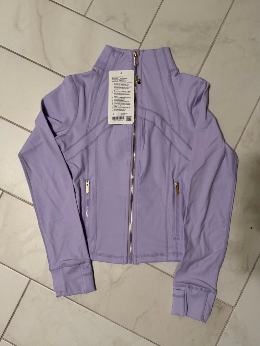 Lululemon Lavender Gold Zipper Define Jacket cropped
